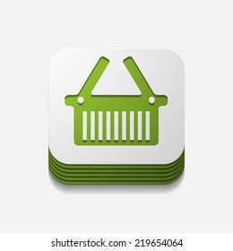 square button: basket