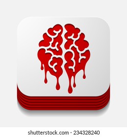 square button: brain