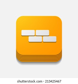 square button: brick