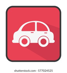 square button colorful silhouette with small automobile