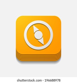 square button: compass