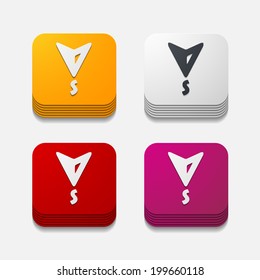 square button: compass