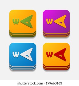 square button: compass