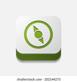 square button: compass