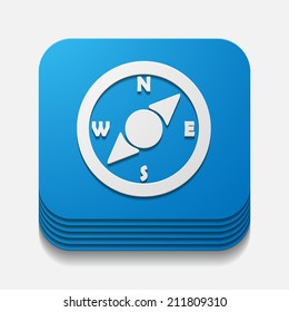 square button: compass