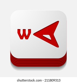 square button: compass