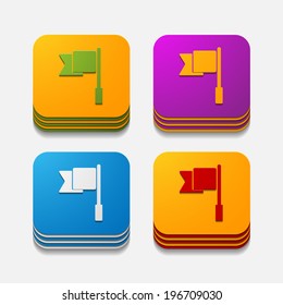 square button: flag