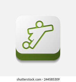 square button: football player