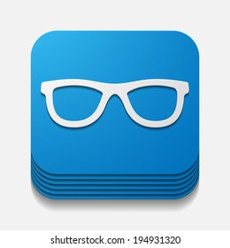 square button: glasses