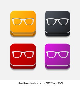 square button: glasses