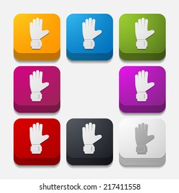 square button: gloves
