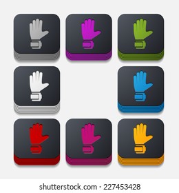 square button: gloves