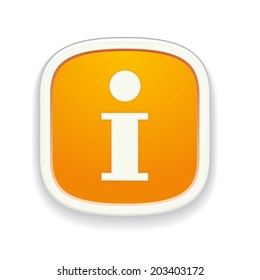 the square button with i letter / the info icon / orange info button