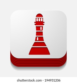 square button: lighthouse