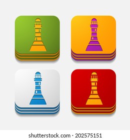 square button: lighthouse