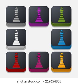 square button: lighthouse
