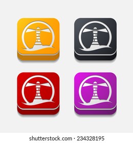 square button: lighthouse