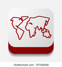 square button: map