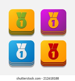 square button: medal
