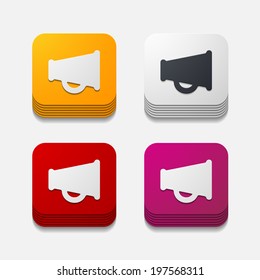 square button: megaphone