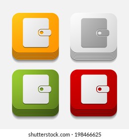 it is a square button in modern style