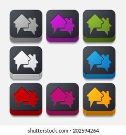 it is a square button in modern style