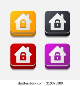 it is a square button in modern style