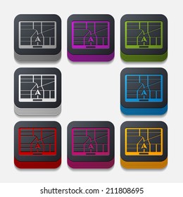 it is a square button in modern style