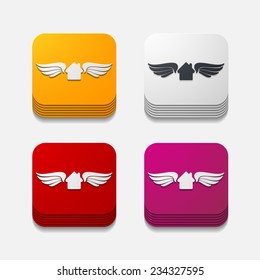 it is a square button in modern style