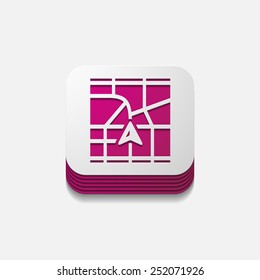 it is a square button in modern style