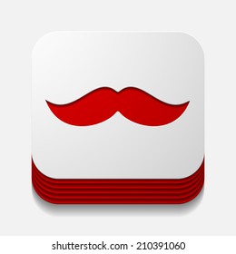 square button: mustache