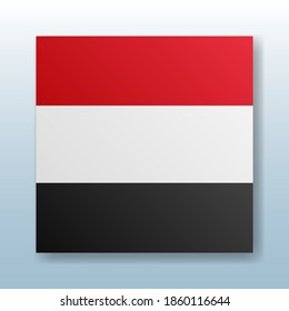 Square button with the national flag of Egypt with the reflection of light. Icon with the main symbol of the country