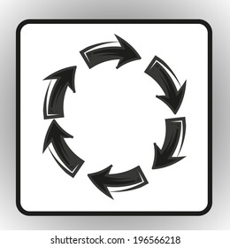 square button on a gray background Vector illustration of circulation icon