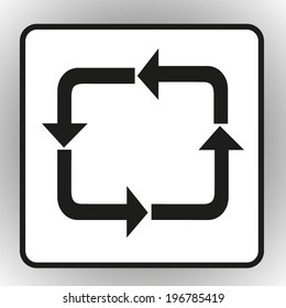 square button on a gray background Vector illustration of circulation icon