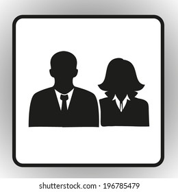 square button on a gray background vector icon User group icon, Business Team Icon