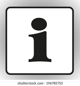 square button on a gray background Vector illustration of info icon