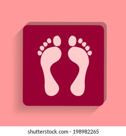 Square button on the pink background. vector illustration