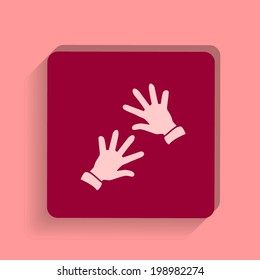 Square button on the pink background. vector illustration