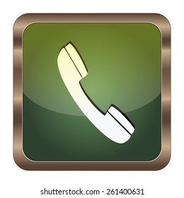 Square button phone on the white background