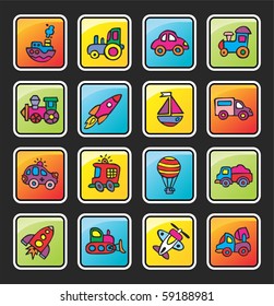 square button with a picture of technology