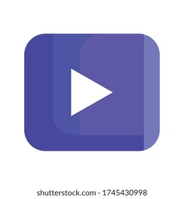 square button with play sign on white background vector illustration design