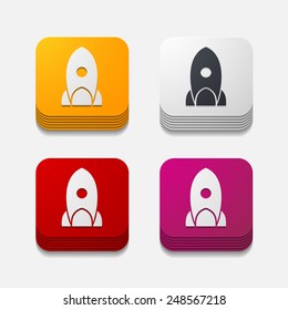 square button: rocket