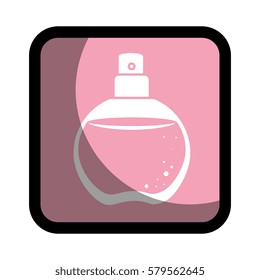 square button with rounded glass bottle spray fragrance