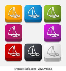 square button: sailboat