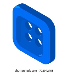 Square button shirt icon. Isometric illustration of square button shirt vector icon for web