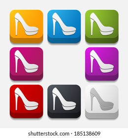 square button: shoe