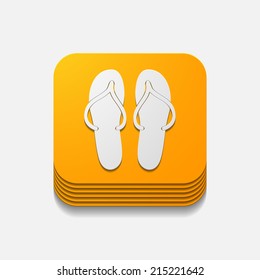 square button: slippers