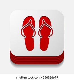 square button: slippers