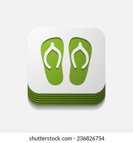 square button: slippers