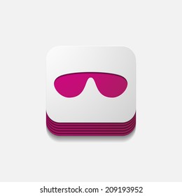 square button: sunglasses
